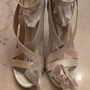 Imagine Vince Camuto Devin Silver Luster Satin Heels - Size 8.5